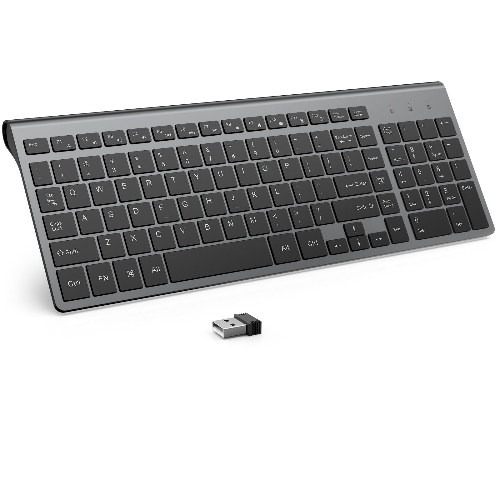 Wireless Keyboard, J JOYACCESS 2.4G Slim and Compact Wireless Keyboard with Numeric Pad for Laptop, MacBook Air, Apple, Computer, PC(Black and Grey)Wireless Keyboard and Mouse, J JOYACCESS USB Slim Wireless Keyboard Mouse with Numeric Keypad Compatible with iMac Mac PC Laptop Tablet Computer Windows (Silver White)
